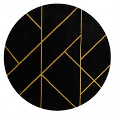 Koberec okrúhly EMERALD exkluzív 1012 glamour, mramor, geometrický čierno / zlatý