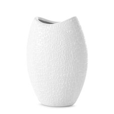 Váza dekoračná RISO 15 X 8 X 20 cm, keramická hlina, biela
