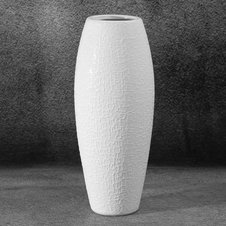 Váza dekoratívna RISO 12 X 30 cm, keramická hlina, biela