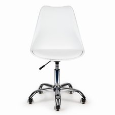 Moderná otočná stolička ku písaciemu stolu, biela