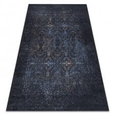 ANDRE prateľný koberec Ornament, čierno-modrý, rozmer 160x220 cm