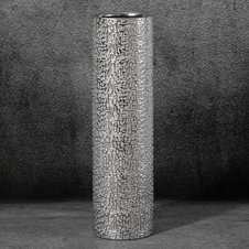 Váza dekoratívna RISO 13 X 50 cm, keramická hlina, strieborná