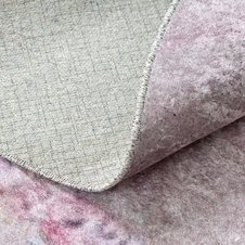 Prateľný protišmykový okrúhly koberec JUNIOR 51549.802 Korunka, ružový