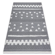 Ekologický koberec MOROC 22321 EKO SIZAL z recyklovanej bavlny, strapce, krémovo - sivý