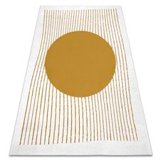 Moderný koberec SPRINGS 904 Geometrický vzor, slonovinová kosť - žltý