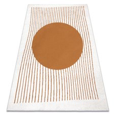 Moderný koberec SPRINGS 904 Geometrický vzor, slonovinová kosť - medený