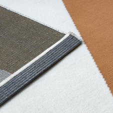 Moderný koberec SPRINGS 827 Geometrický vzor, slonovinová kosť - žlto - sivý