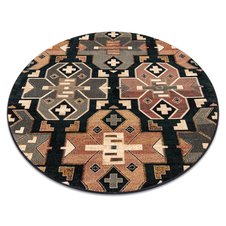 Vlnený kruhový koberec SUPERIOR DIAS Etno Navy