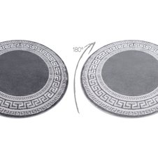 Moderný MEFE koberec okrúhly  2813 Grécky vzor rámu, sivý