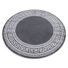 Moderný MEFE koberec okrúhly  2813 Grécky vzor rámu, sivý