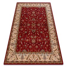 Vlnený koberec OMEGA  ARIES Kvety rubínovo - červený