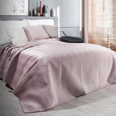 Prehoz na posteľ SOFIA 220X240 cm, púdrovo-ružový